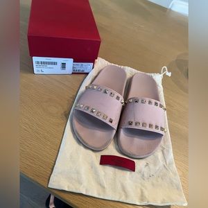 Valentino Rockstud Slide Sandals